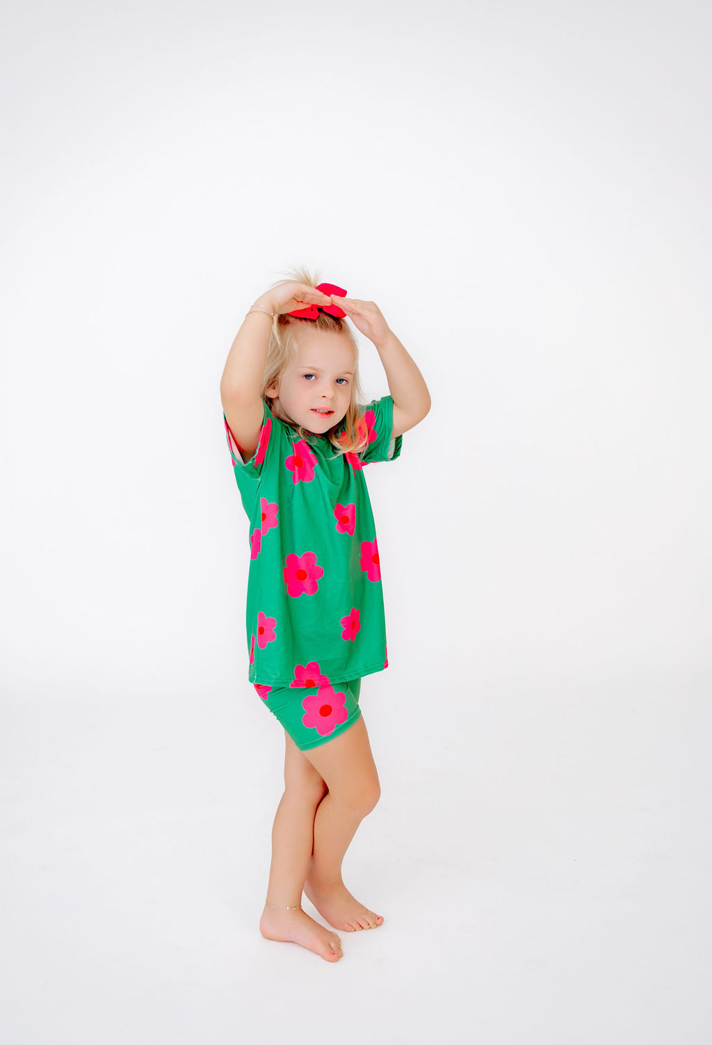 Full Bloom Green Biker Lounge Set