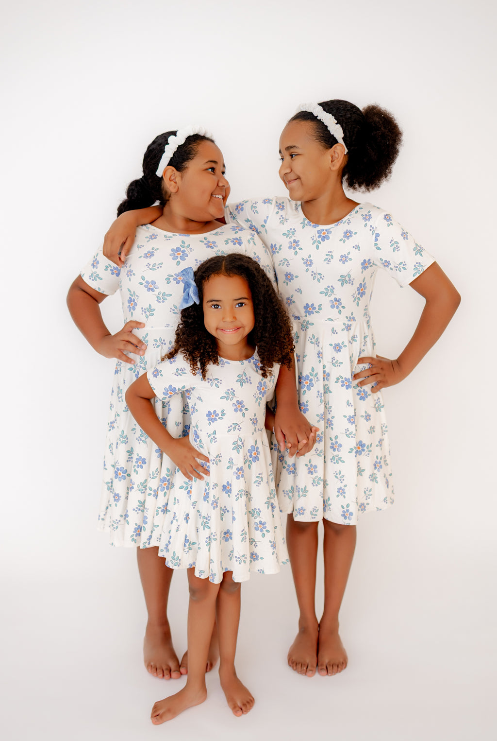 Bluebell Wishes Twirl Dress + Biker Shorts Set
