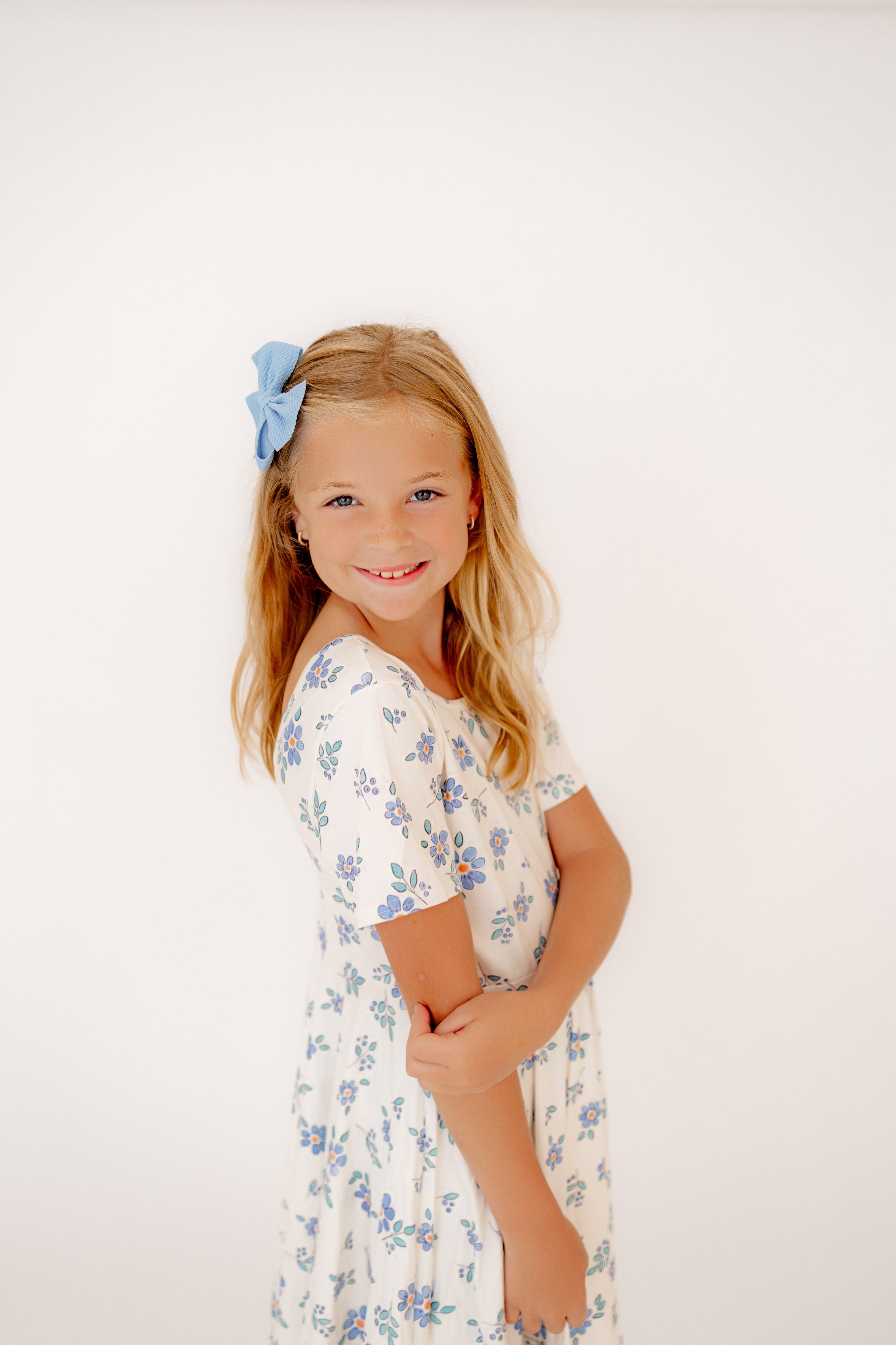 Bluebell Wishes Twirl Dress + Biker Shorts Set