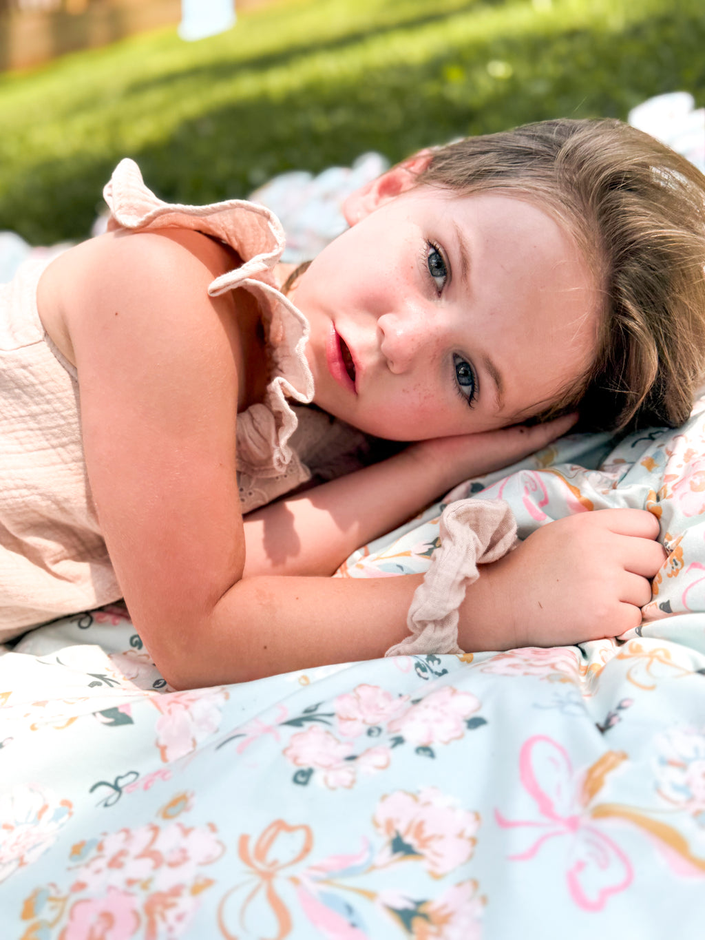 Blue Floral Throw Blanket