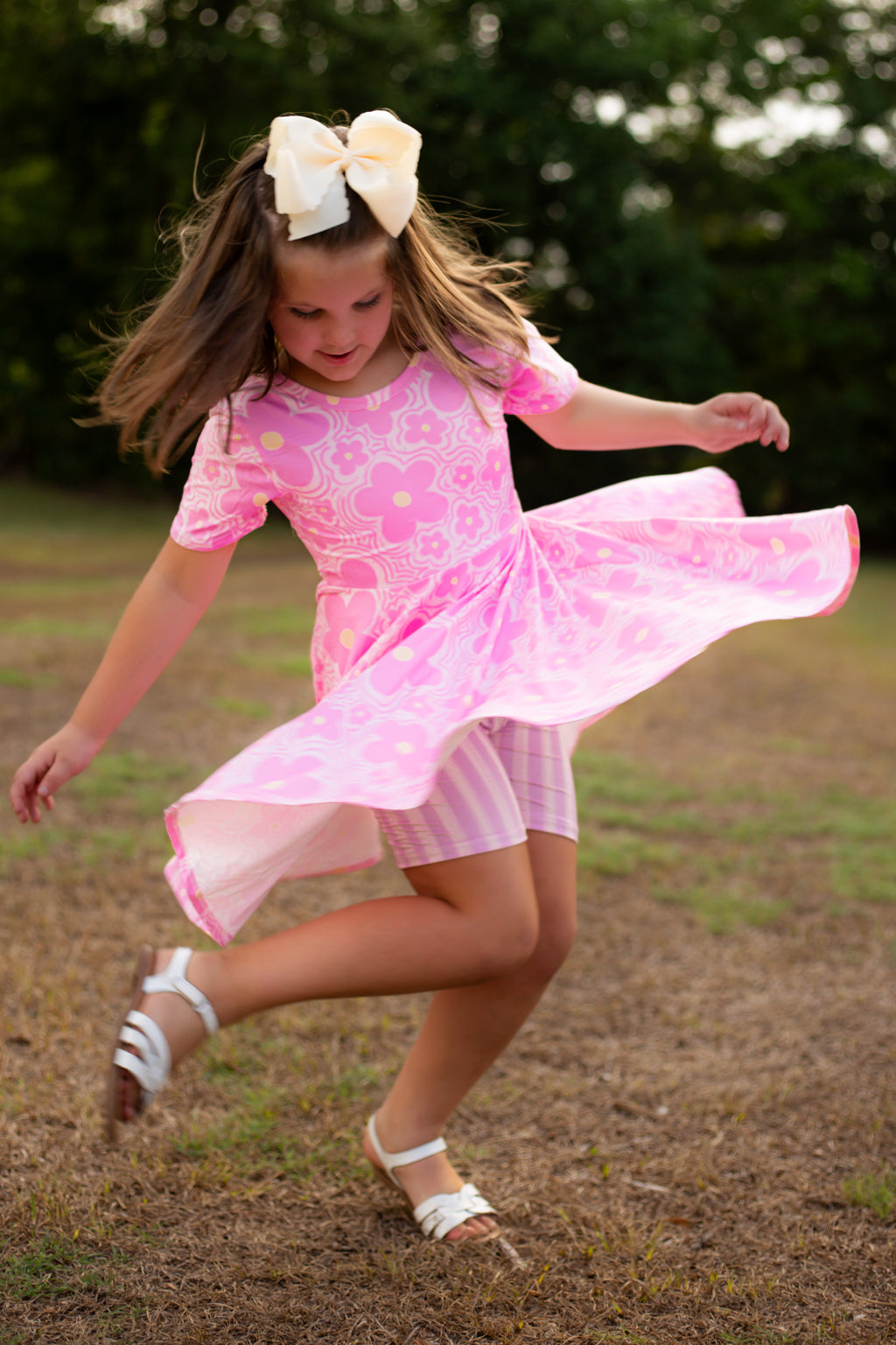 Swirl Twirl Dress + Biker Shorts Set