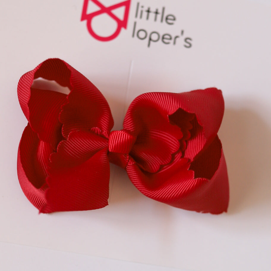 New 4 Inch Scalloped Ribbon Bows