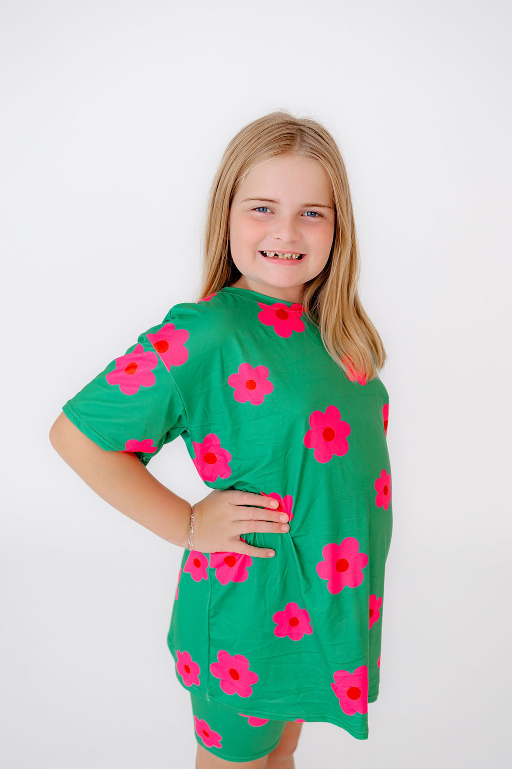 Full Bloom Green Biker Lounge Set