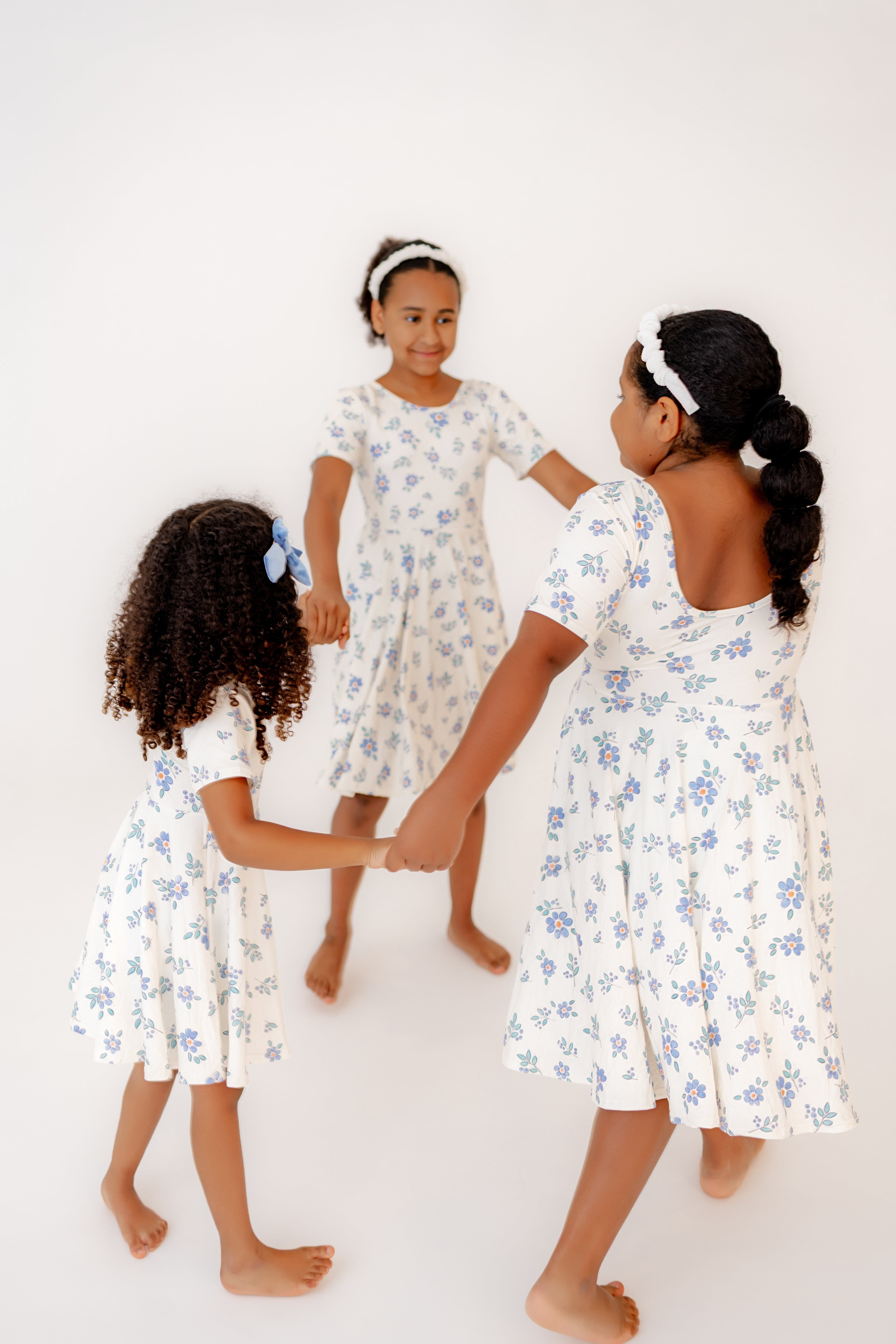 Bluebell Wishes Twirl Dress + Biker Shorts Set