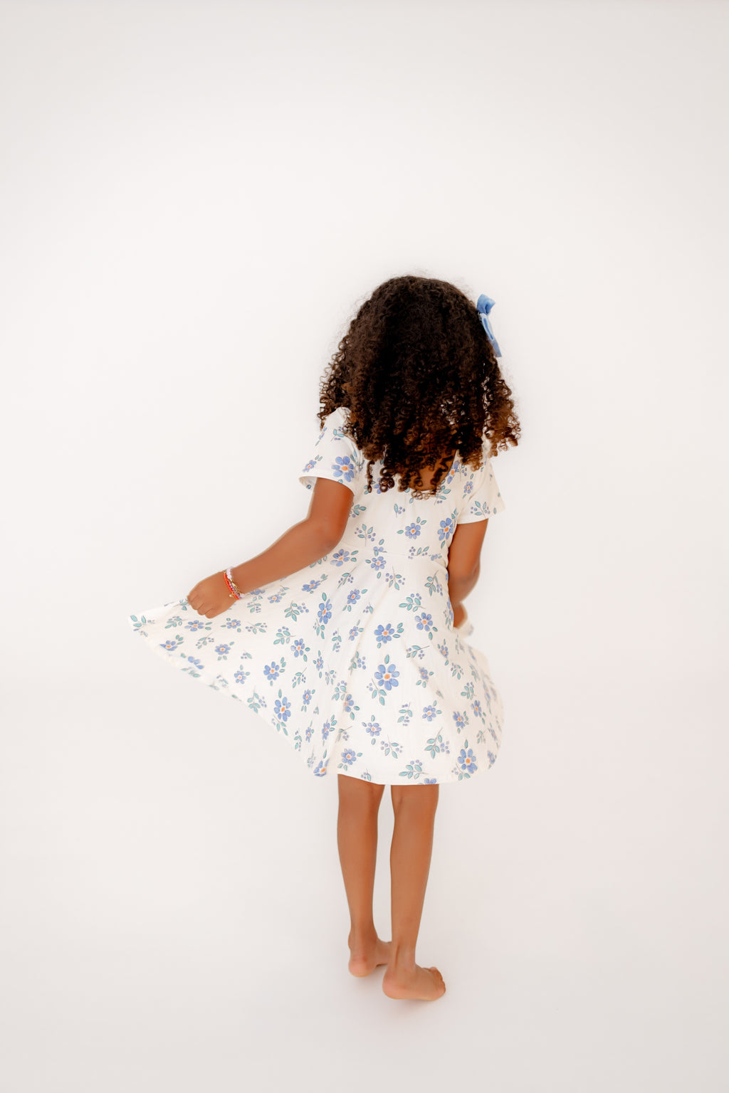 Bluebell Wishes Twirl Dress + Biker Shorts Set