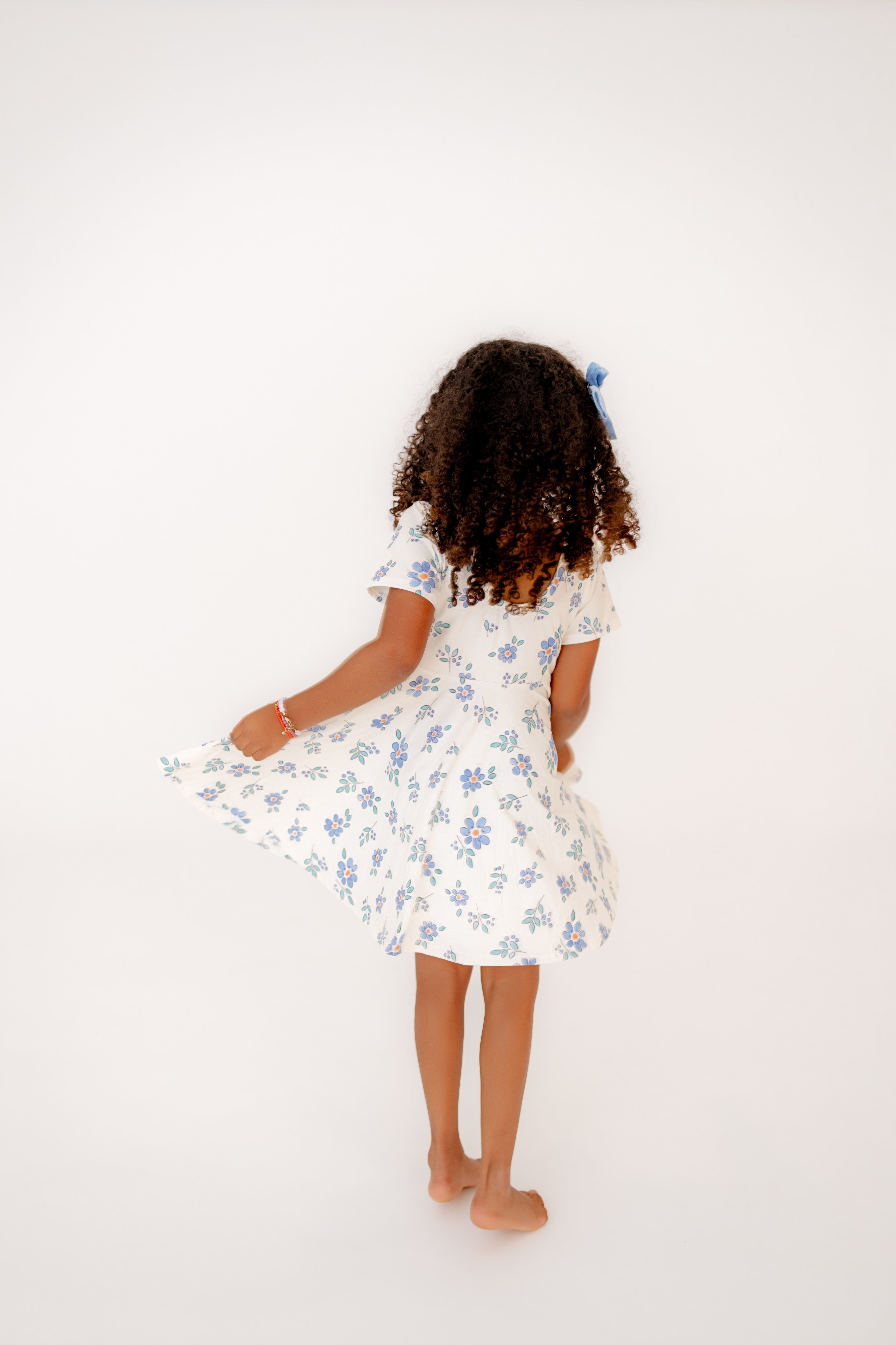 Bluebell Wishes Twirl Dress + Biker Shorts Set