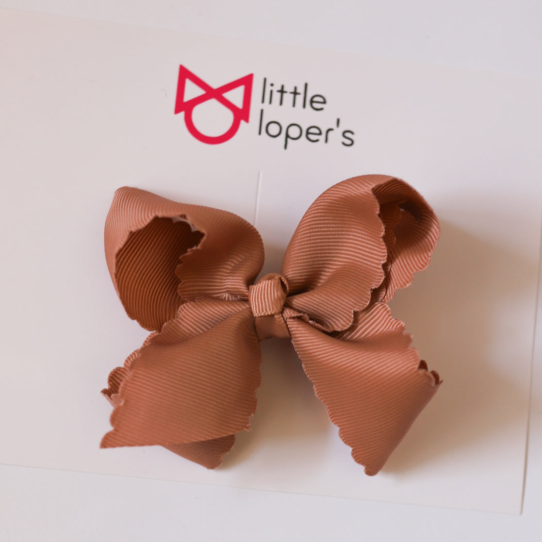 New 4 Inch Scalloped Ribbon Bows