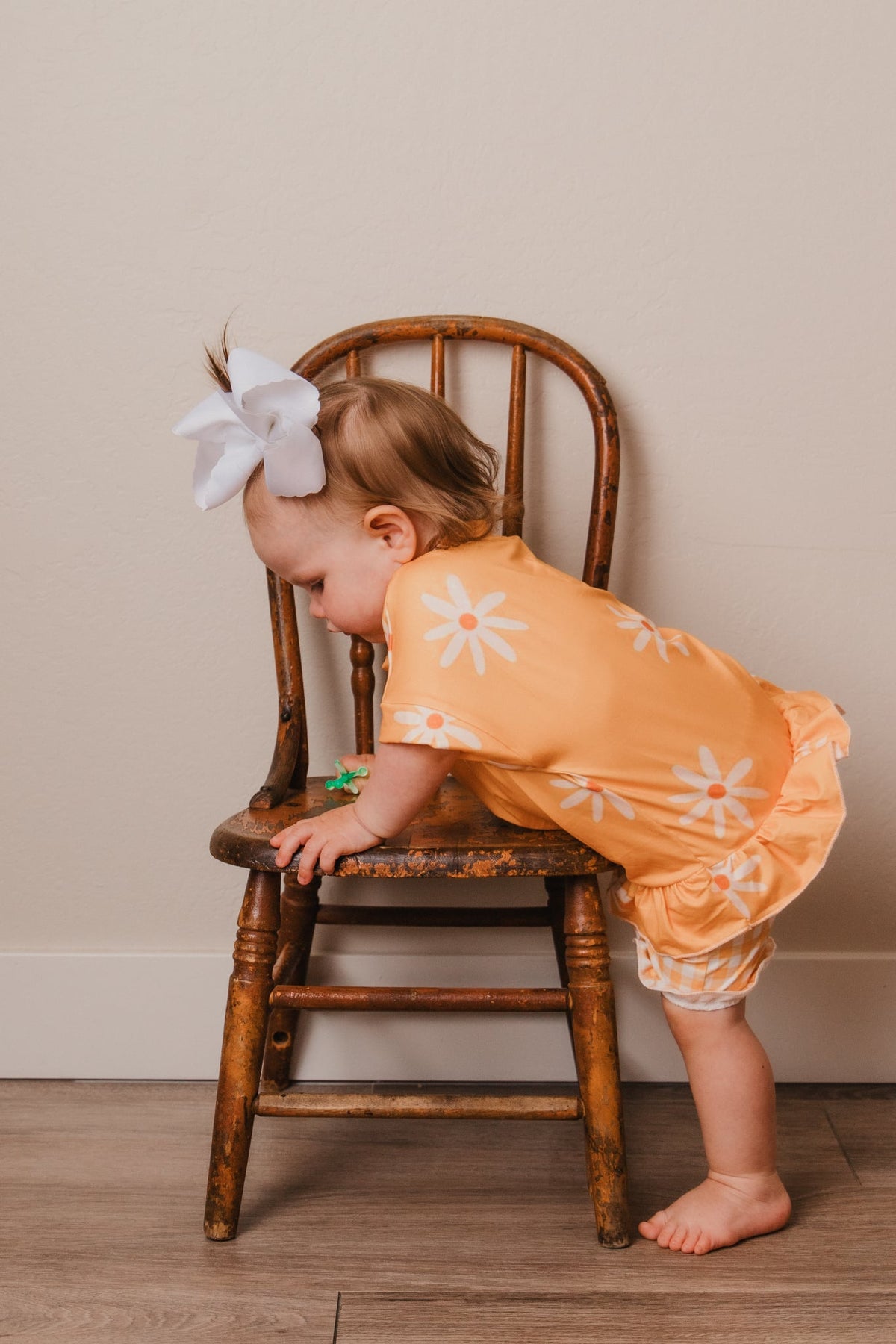 Orange Floral Ruffle Shorts Set