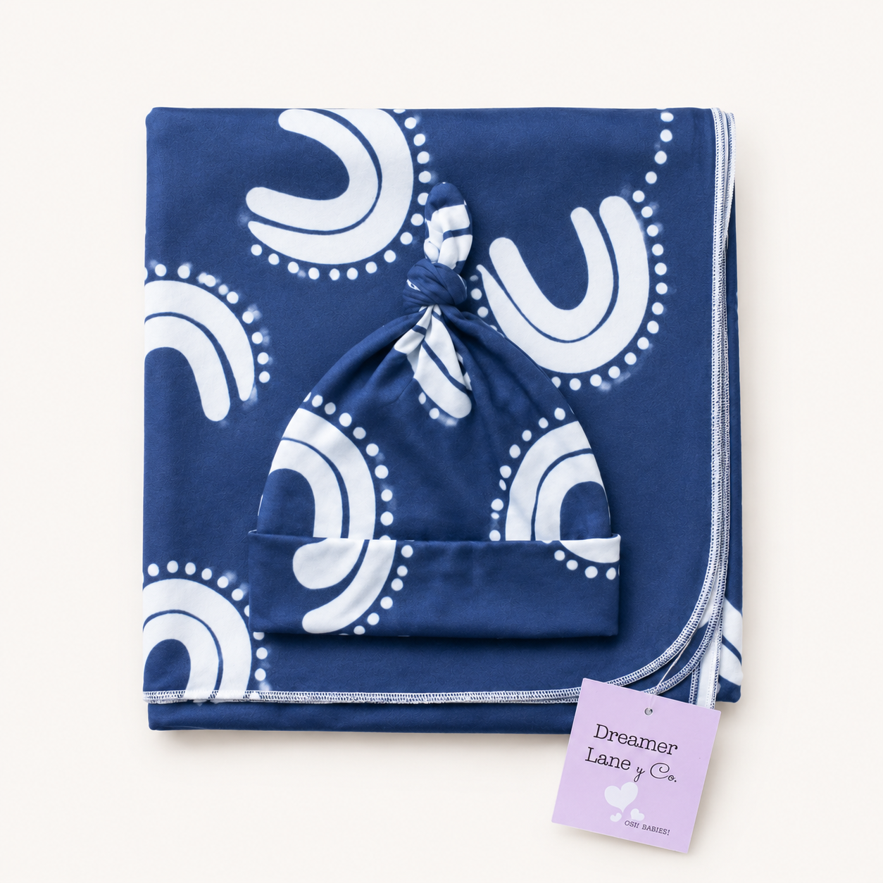 Blue Rainbow Swaddle Blanket Set