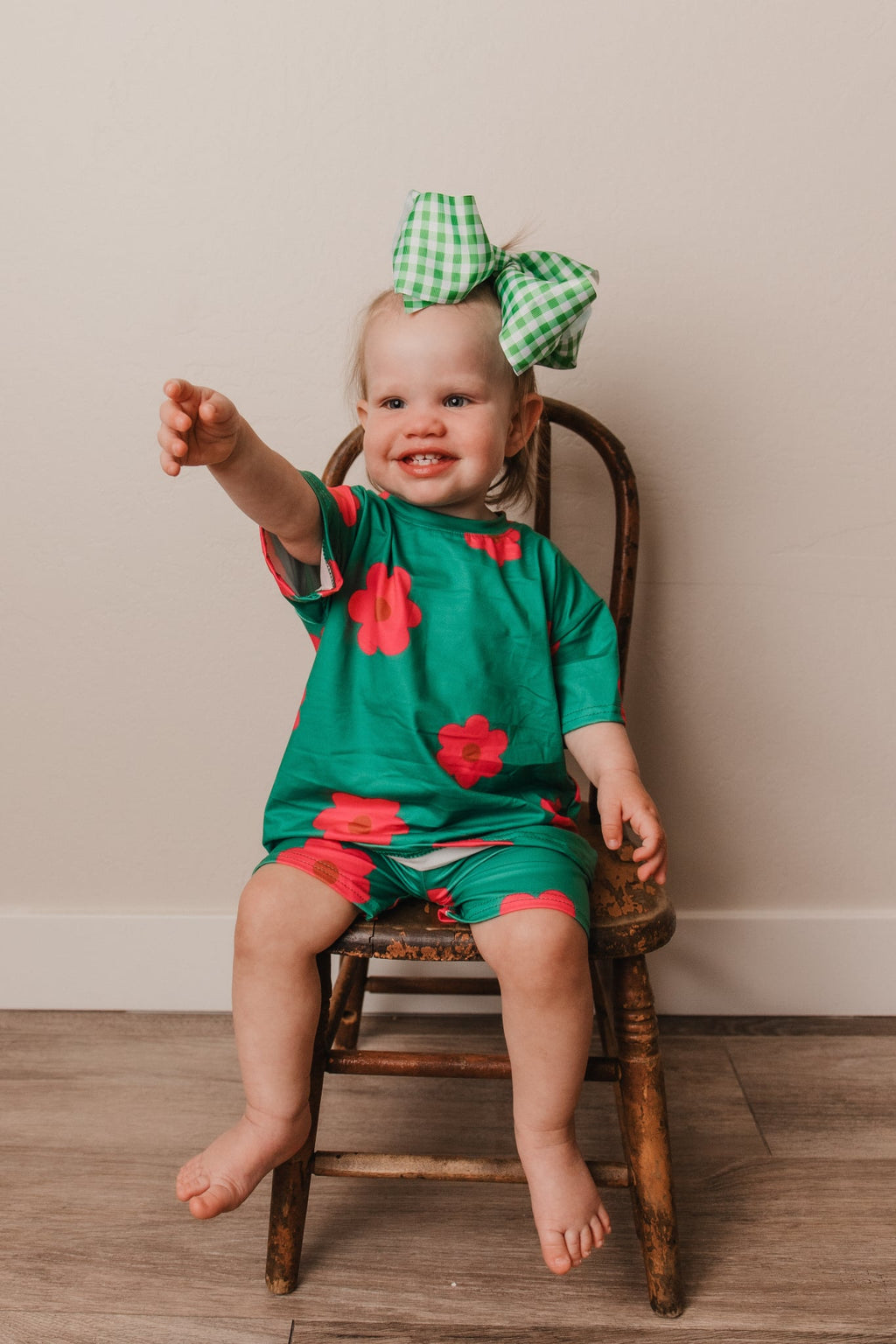 Full Bloom Green Biker Lounge Set